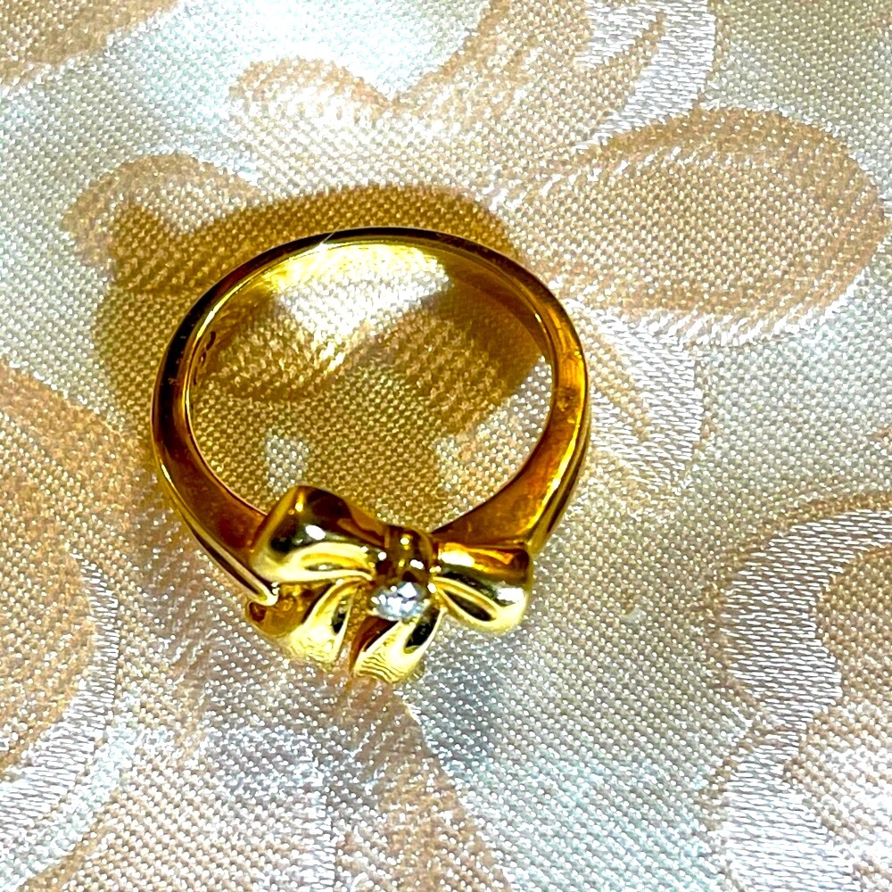 Tiffany and Co. 18K Diamond Engagement Ring & Diamond bow necklace BUNDLE - Picture 7 of 13